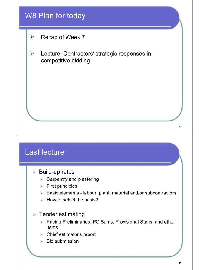 Bidding Strategies - Week 8 2023 (Bee)