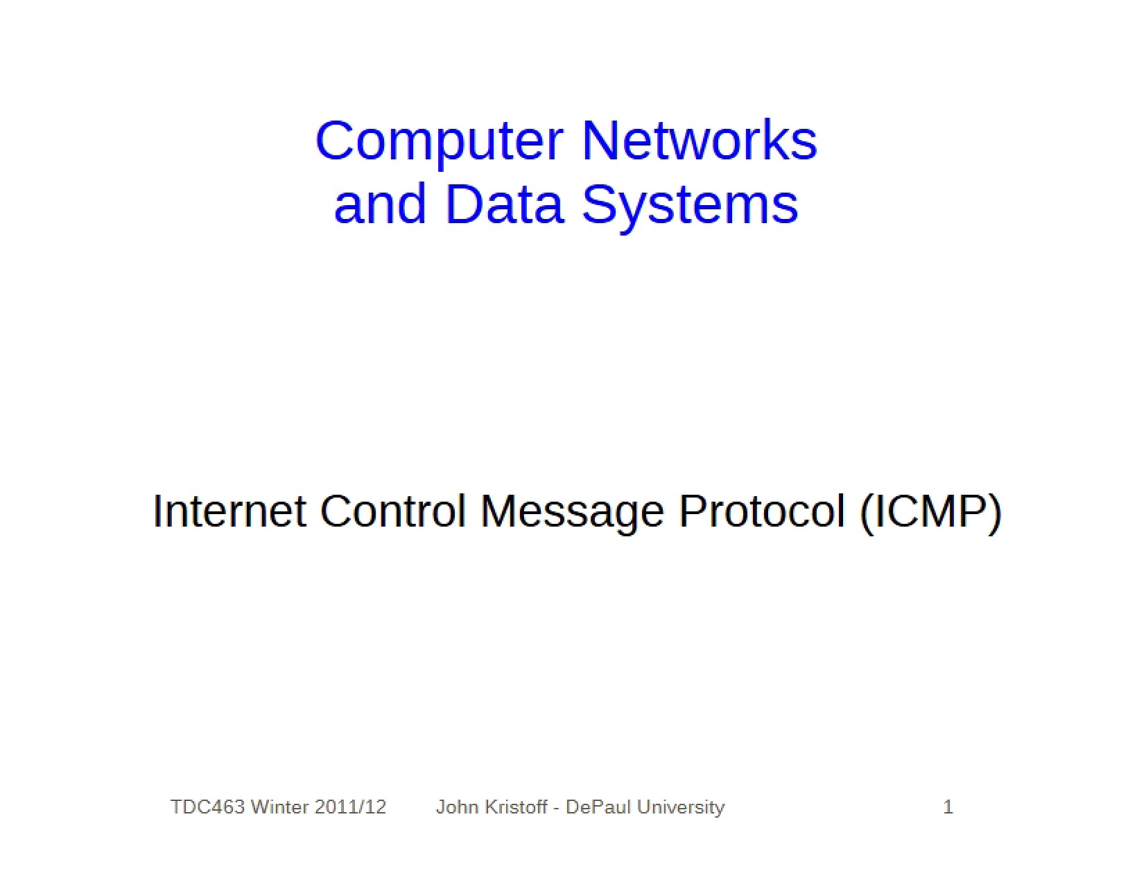 ICMP Concepts