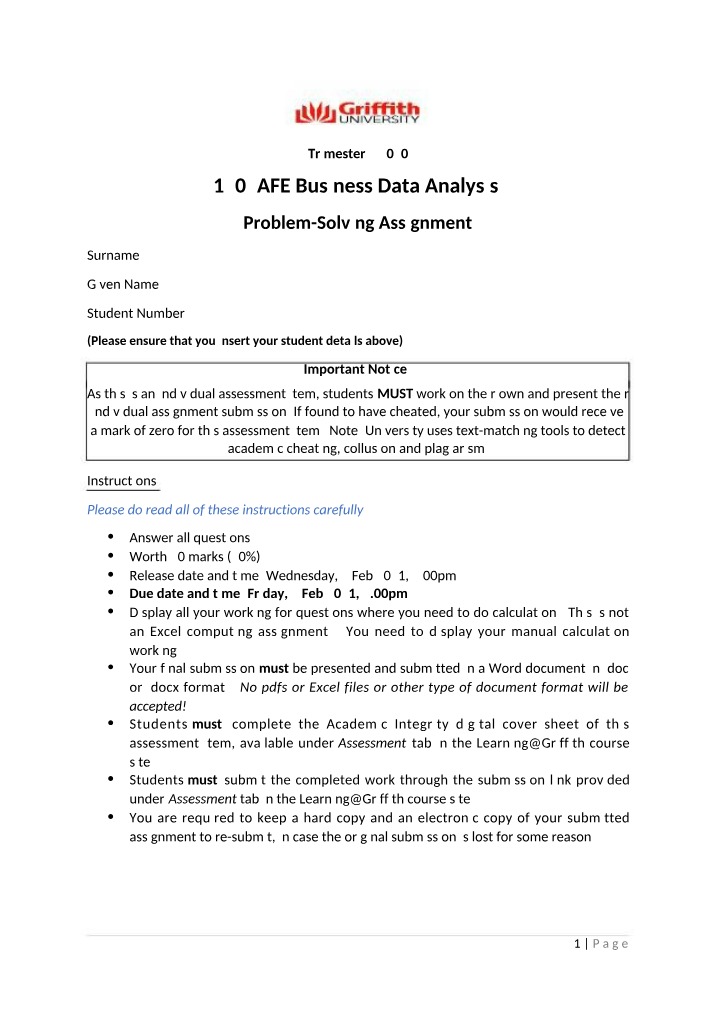 Assignment on Problem Solving