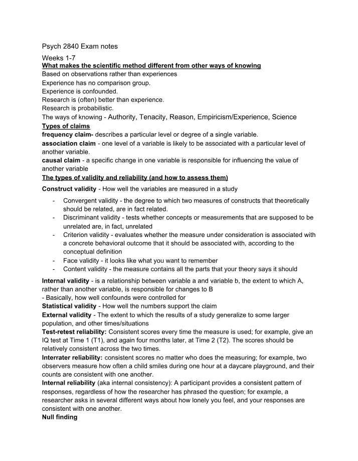 Scientific Method and Ways of Knowing