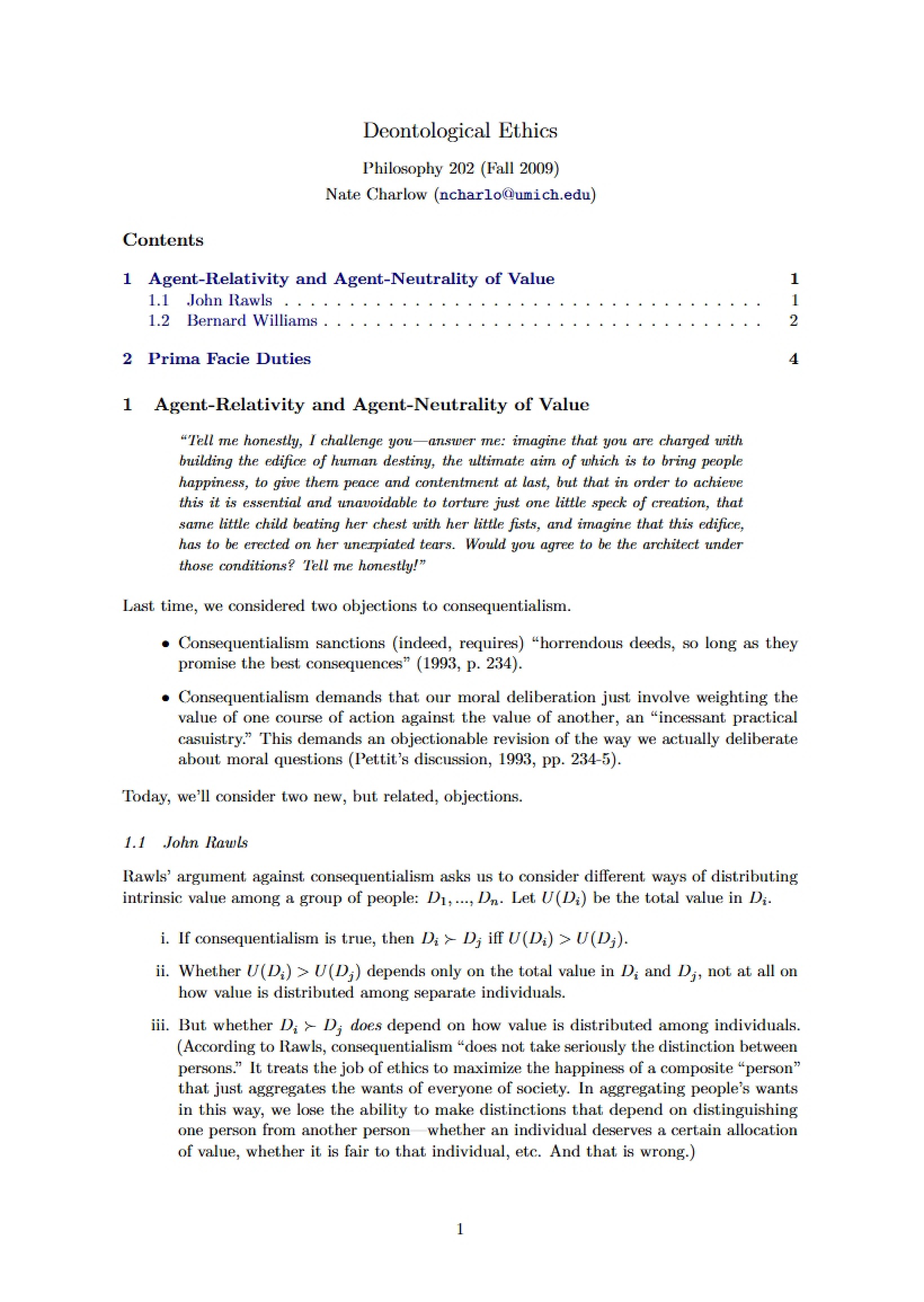 Ethics of Deontology