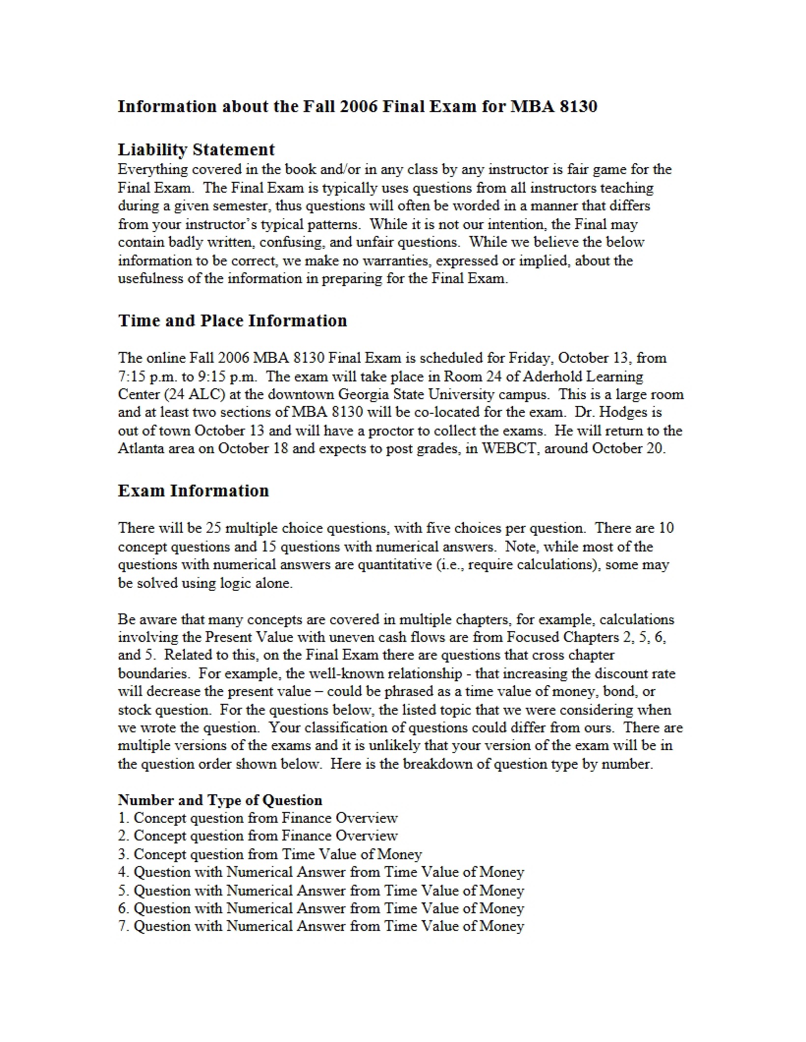 Fall 06 Hints for 8130