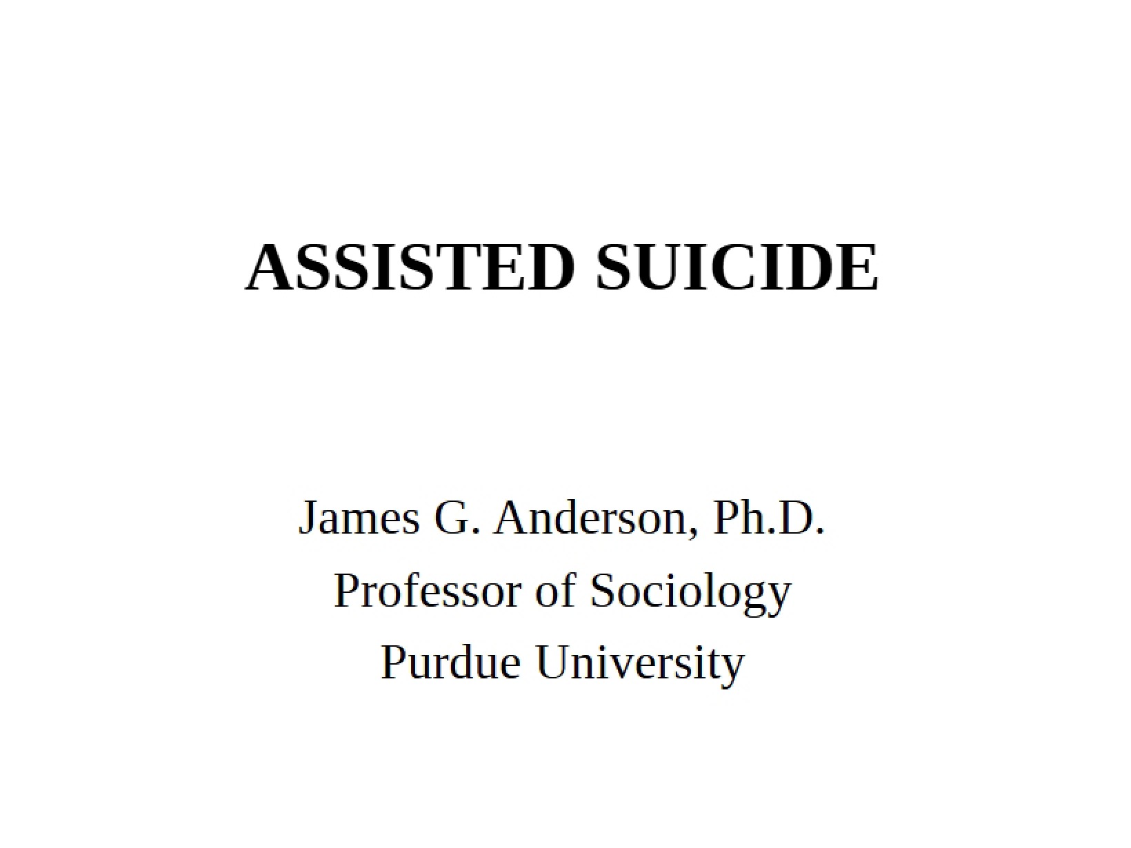 Suicide Assistance