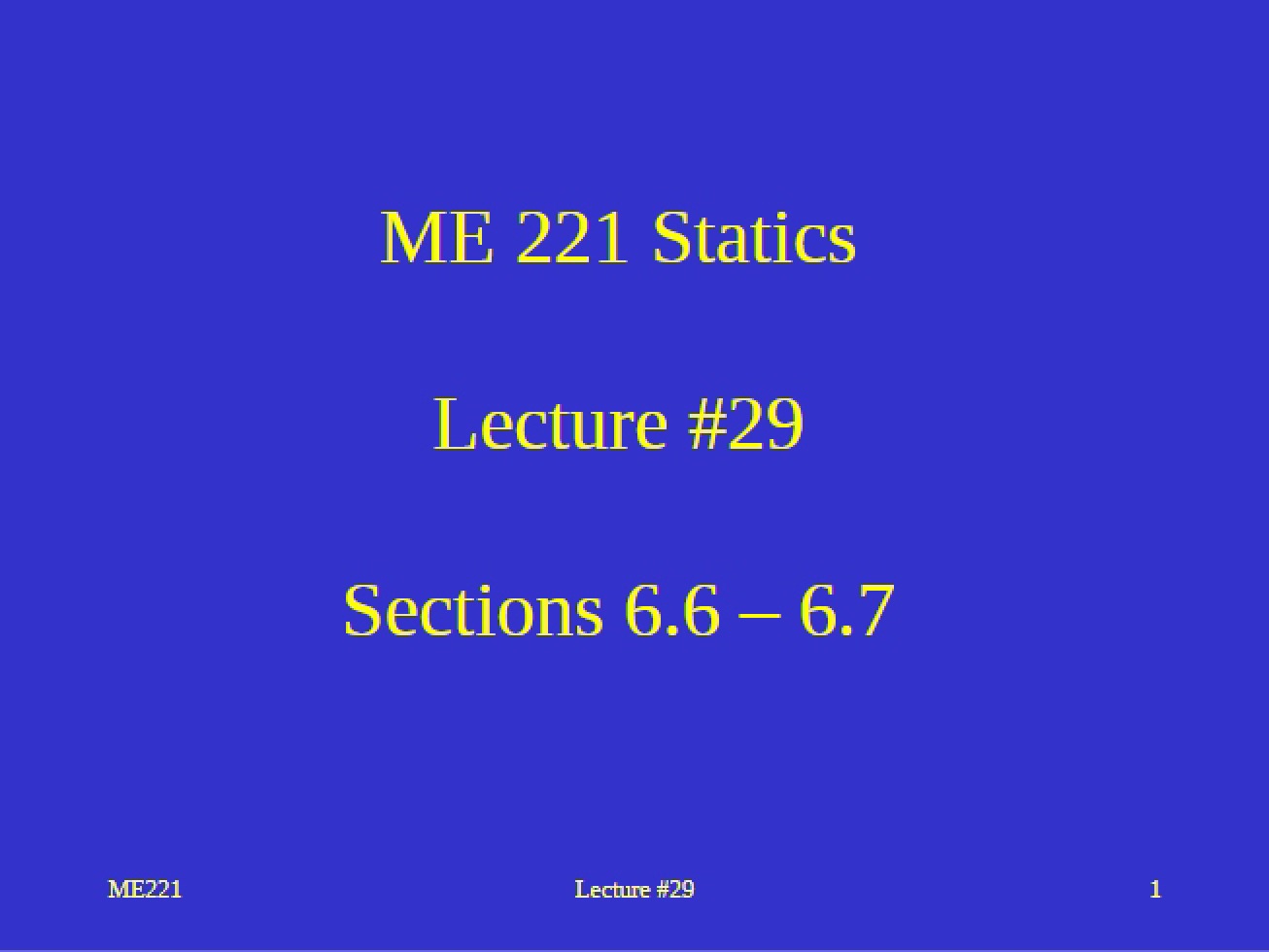 Statics Lecture Notes