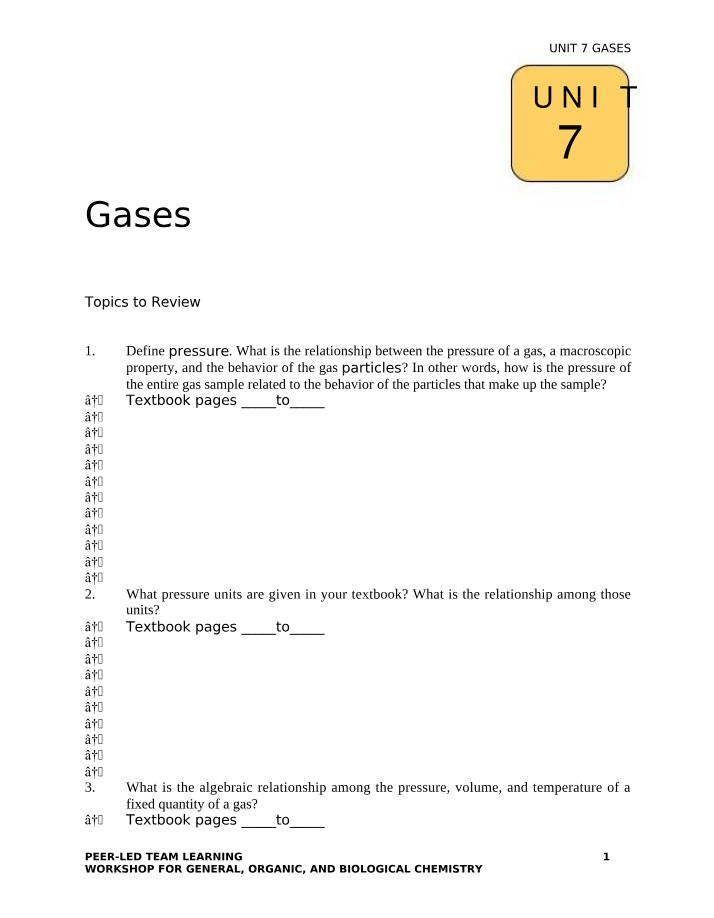 Workshop on Gases