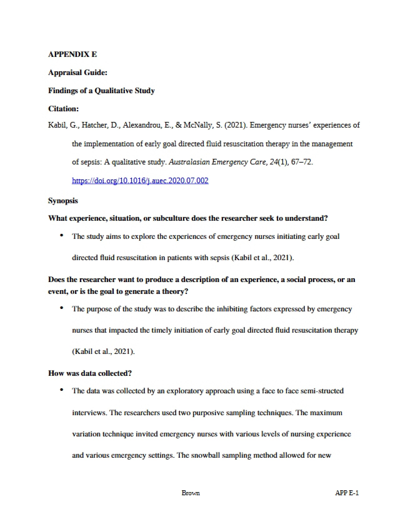Appendix E - 5 Pages