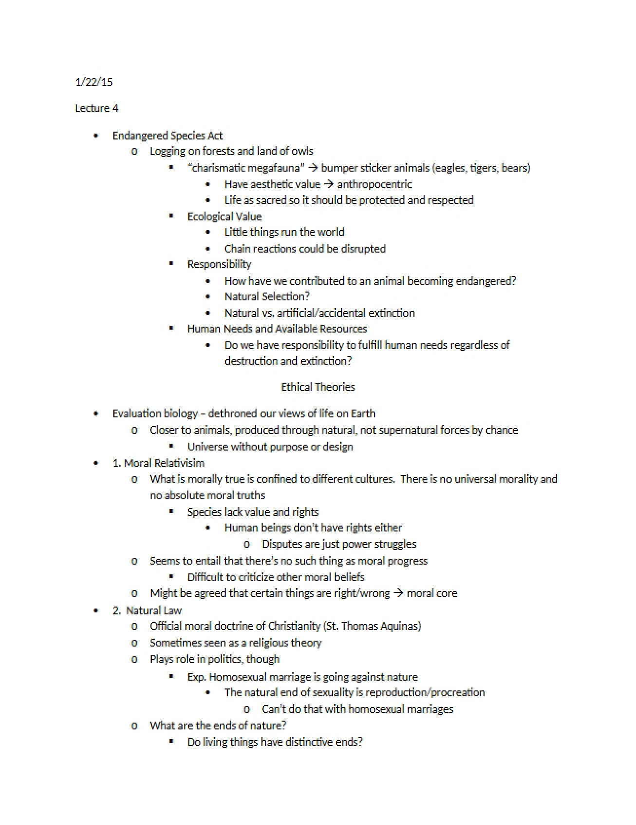 Ethical Analysis of the Endangered Species Act