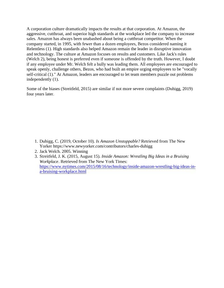 Analysis of Leadership and Corporate Culture at Amazon