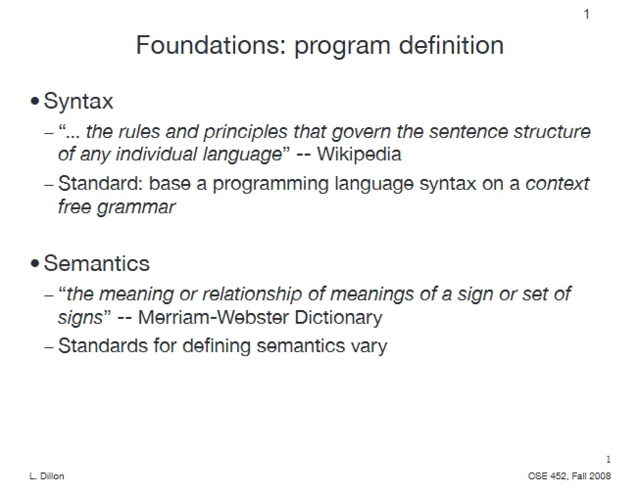 Program Execution Foundations (Web)