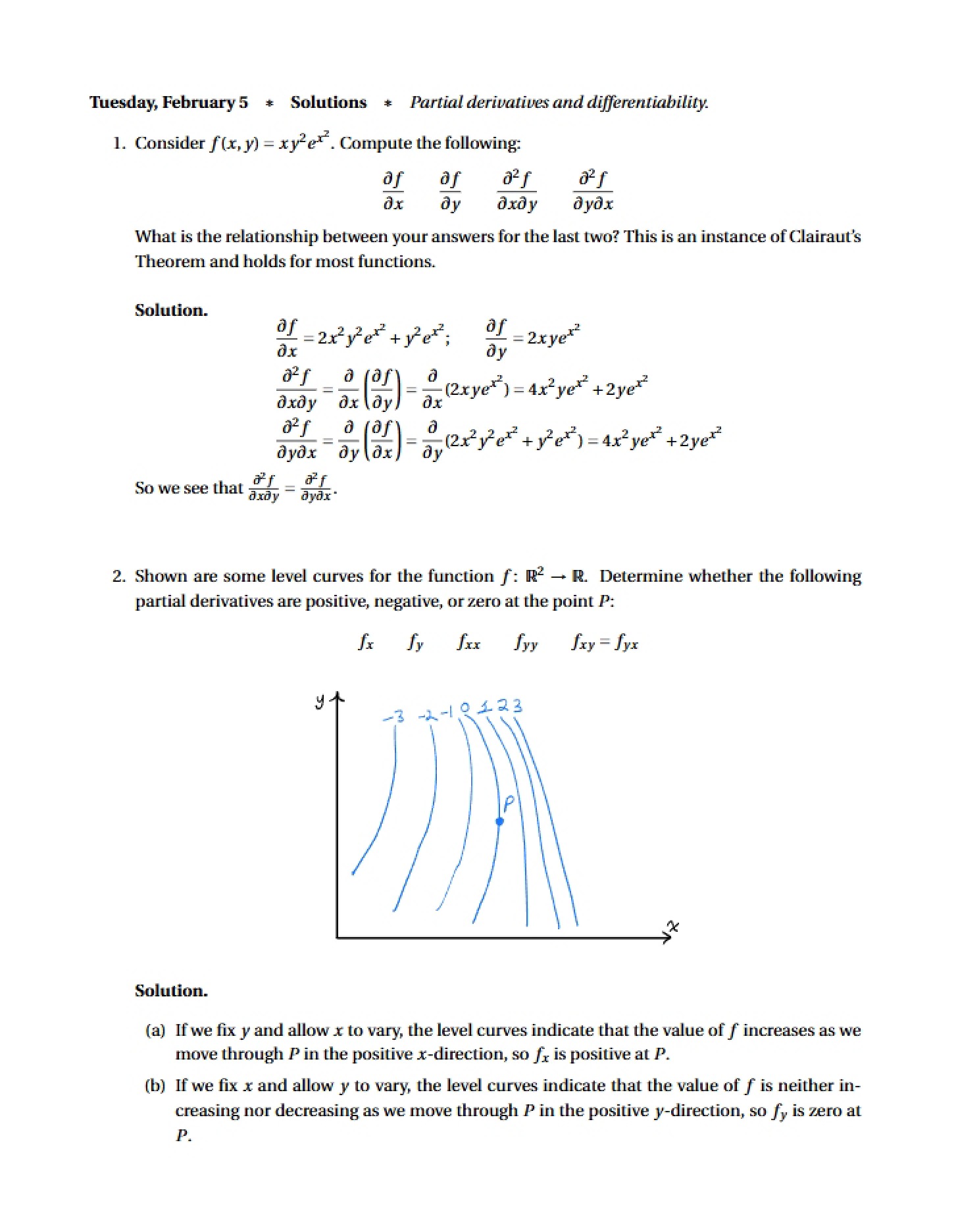 Worksheet Solutions Feb 05, 2013