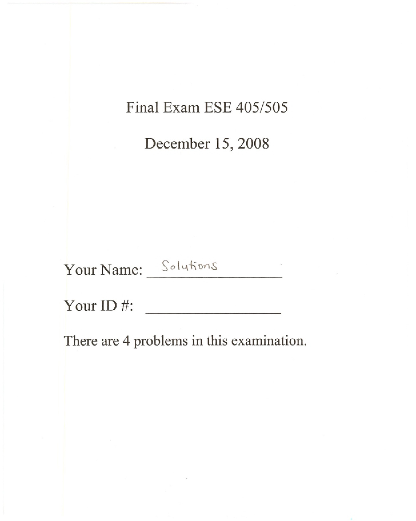 2008 Final Examination