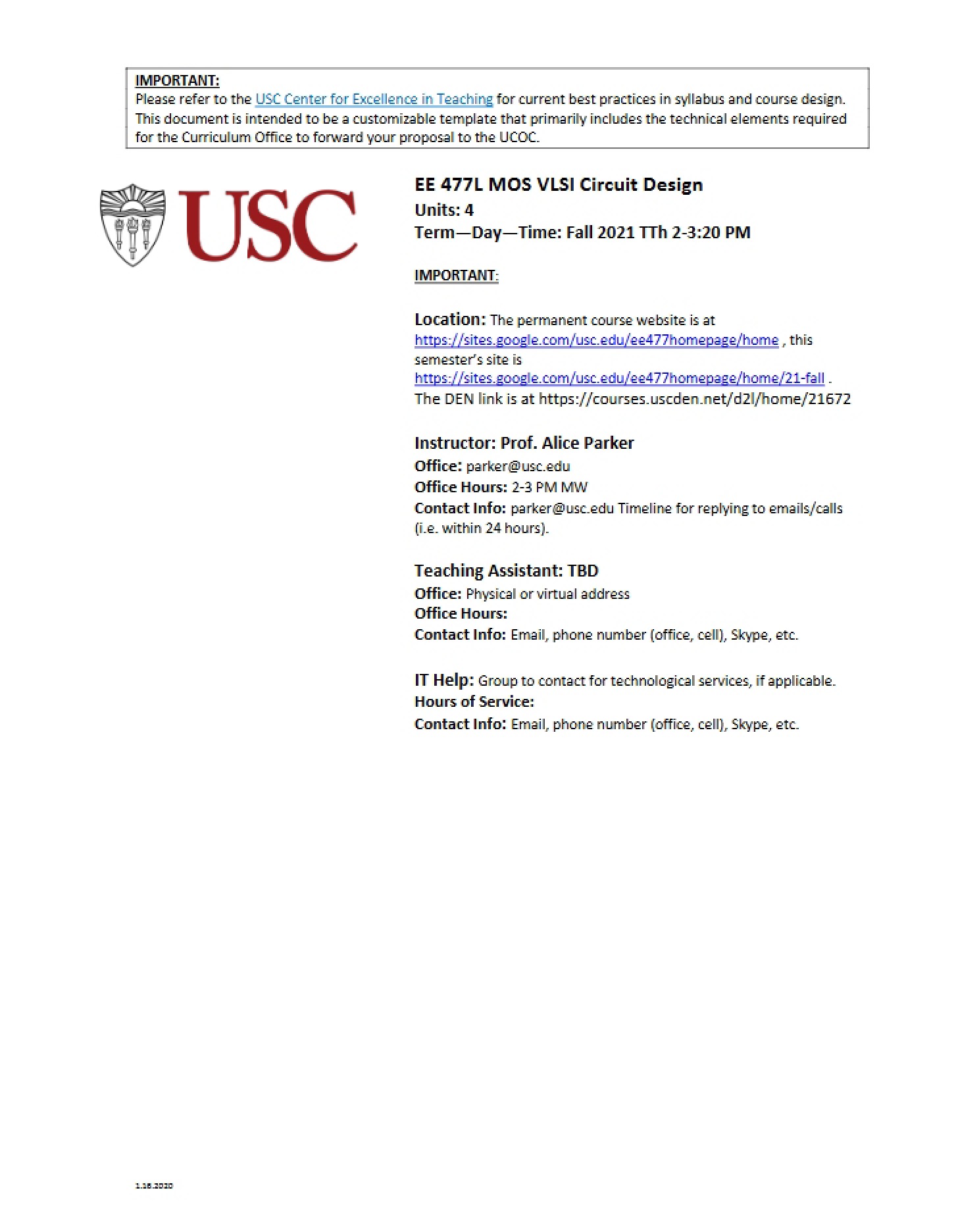 Course Syllabus