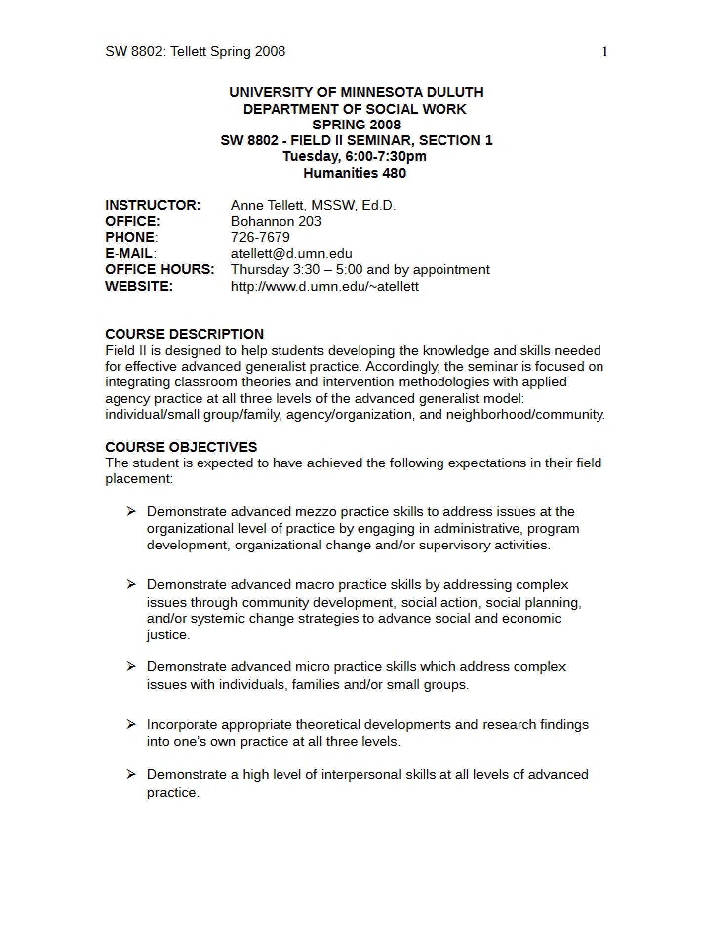 Spring 08 Final Syllabus (Field)