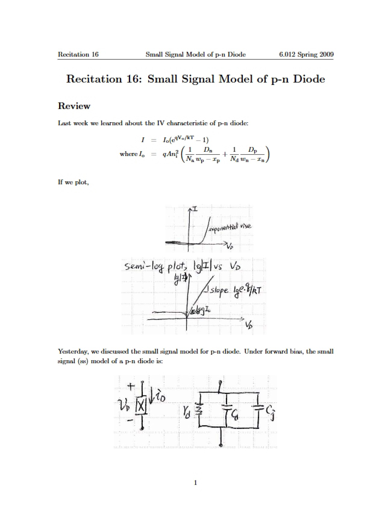 P-N Diode Small Signal Modeling