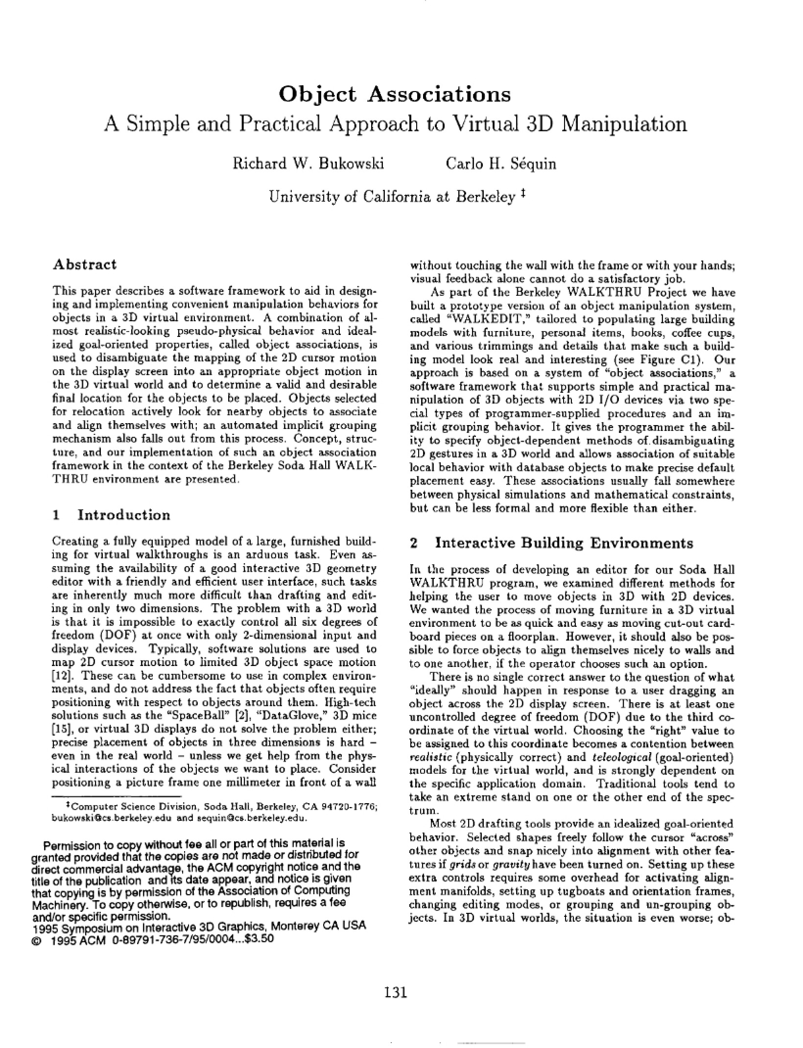 Associations of Objects