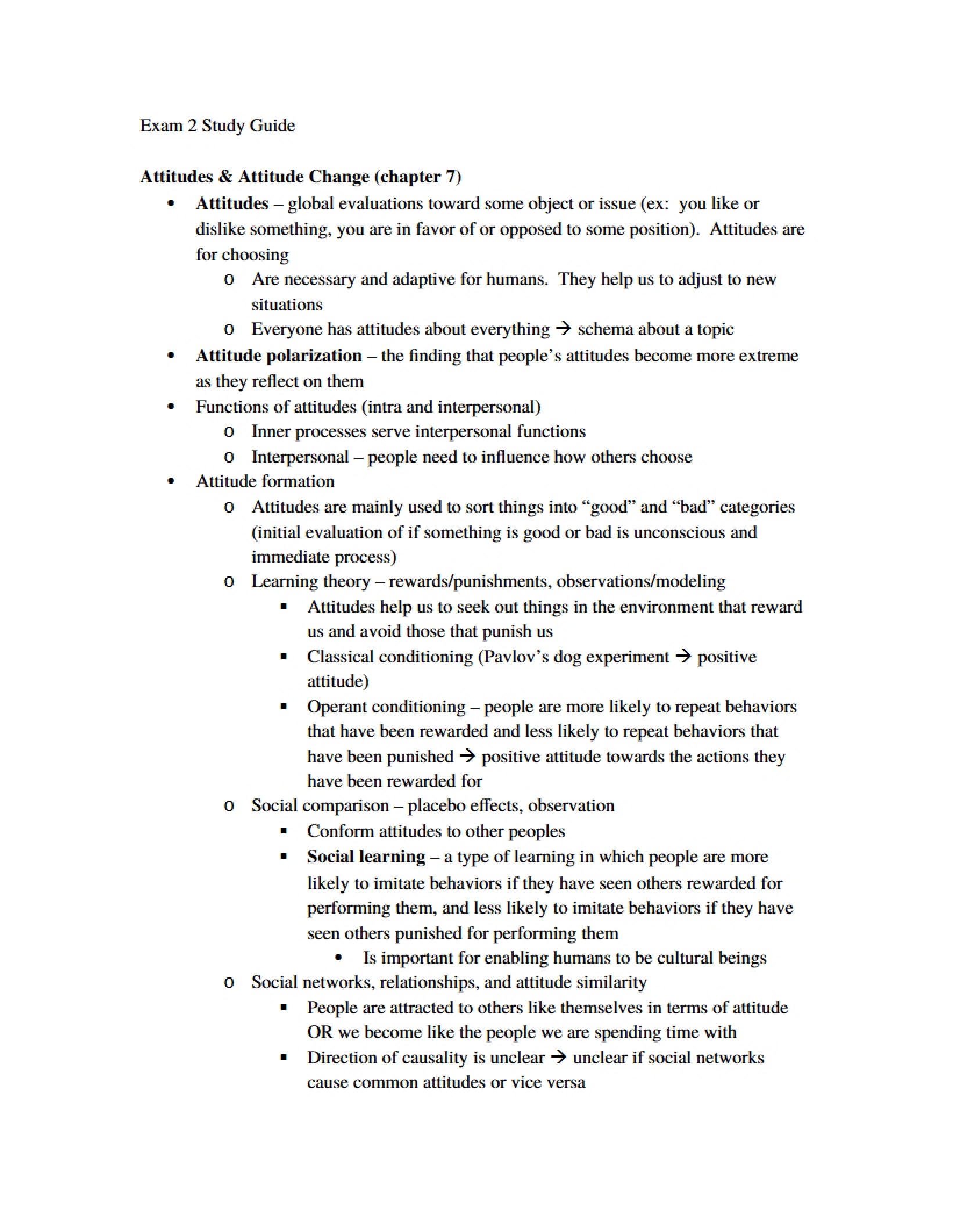 Second Exam Study Guide