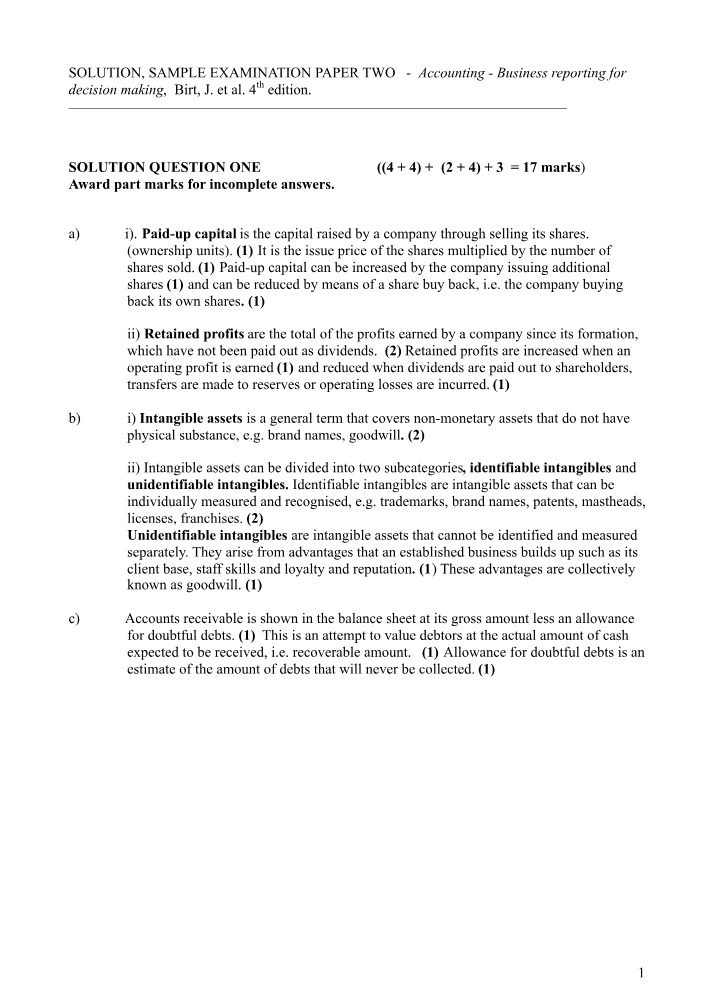 BIRT 4E Exam Solution