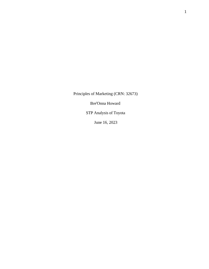 Toyota STP Analysis