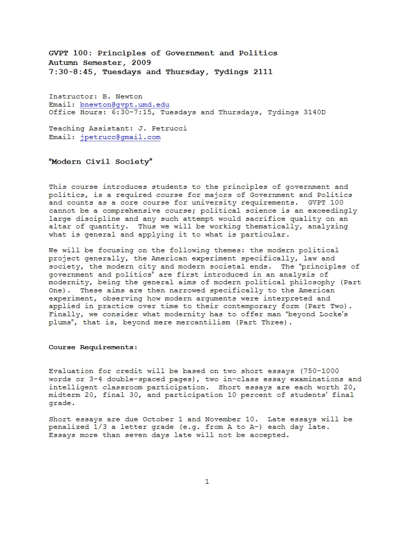 Course Syllabus