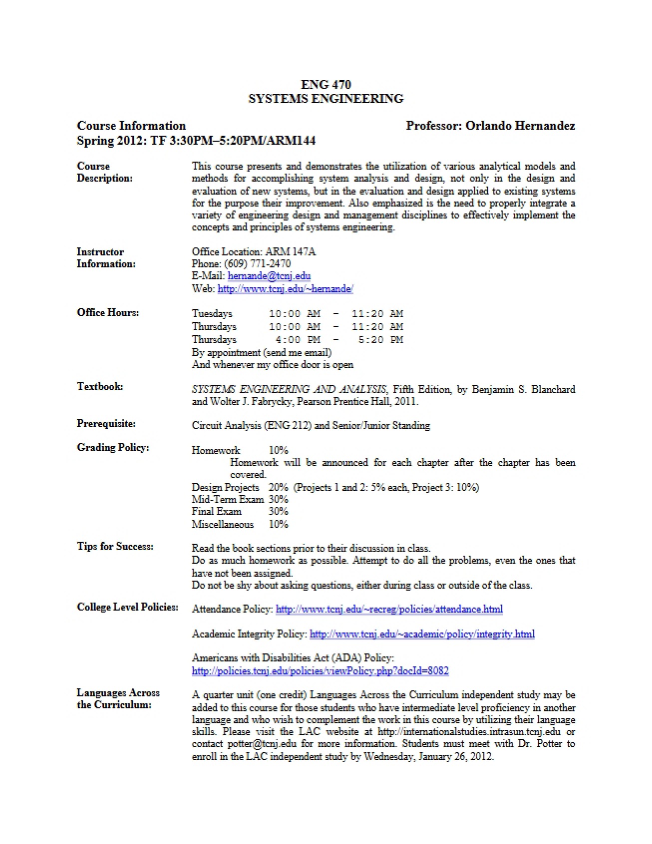 ENG 470 Syllabus - 6 Pages