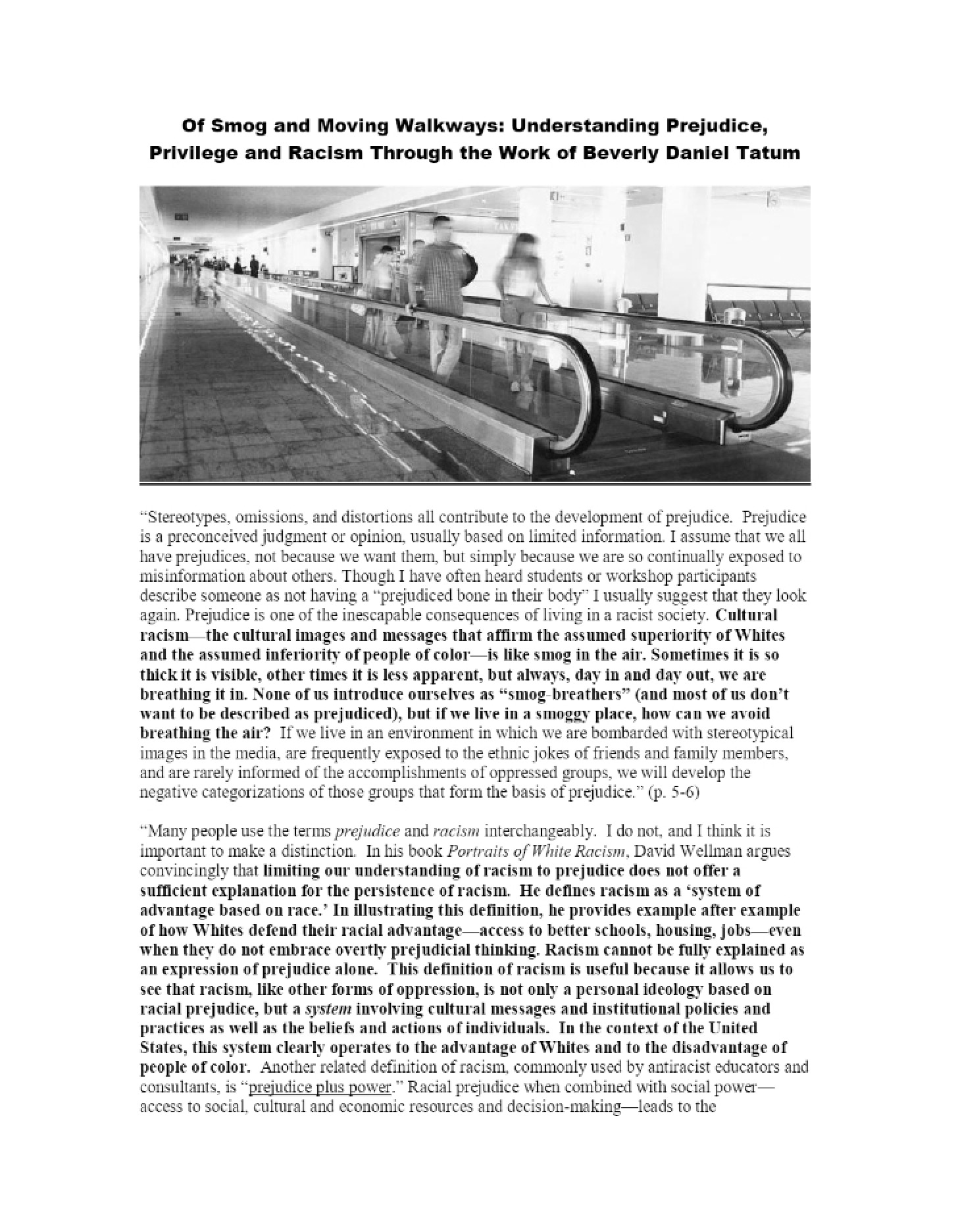 Social Change Training Consulting Of Smog and Moving Walkways