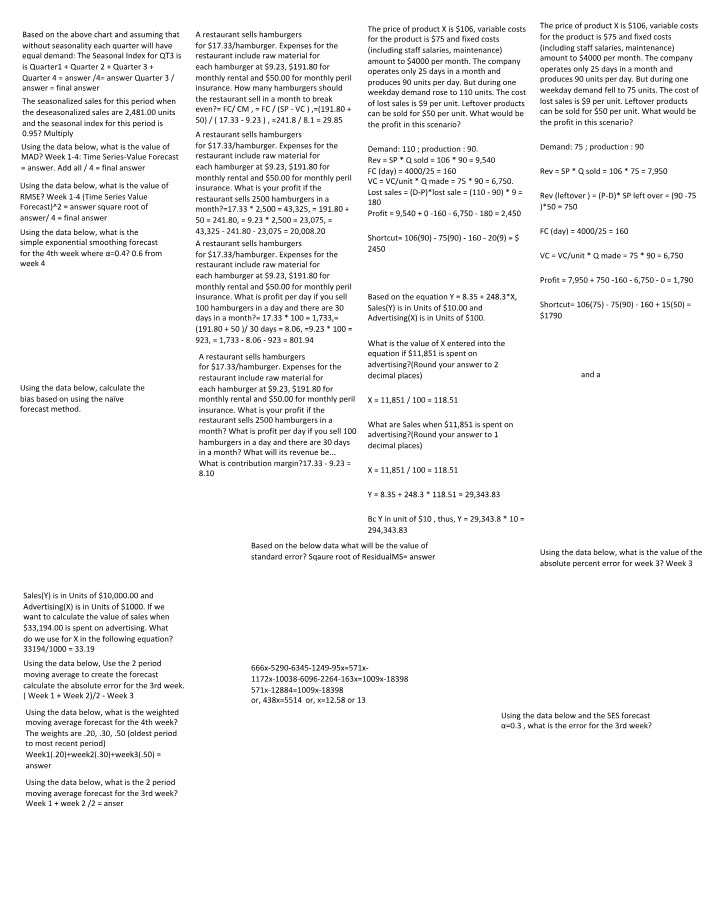 Formula Sheet for Business Analysis