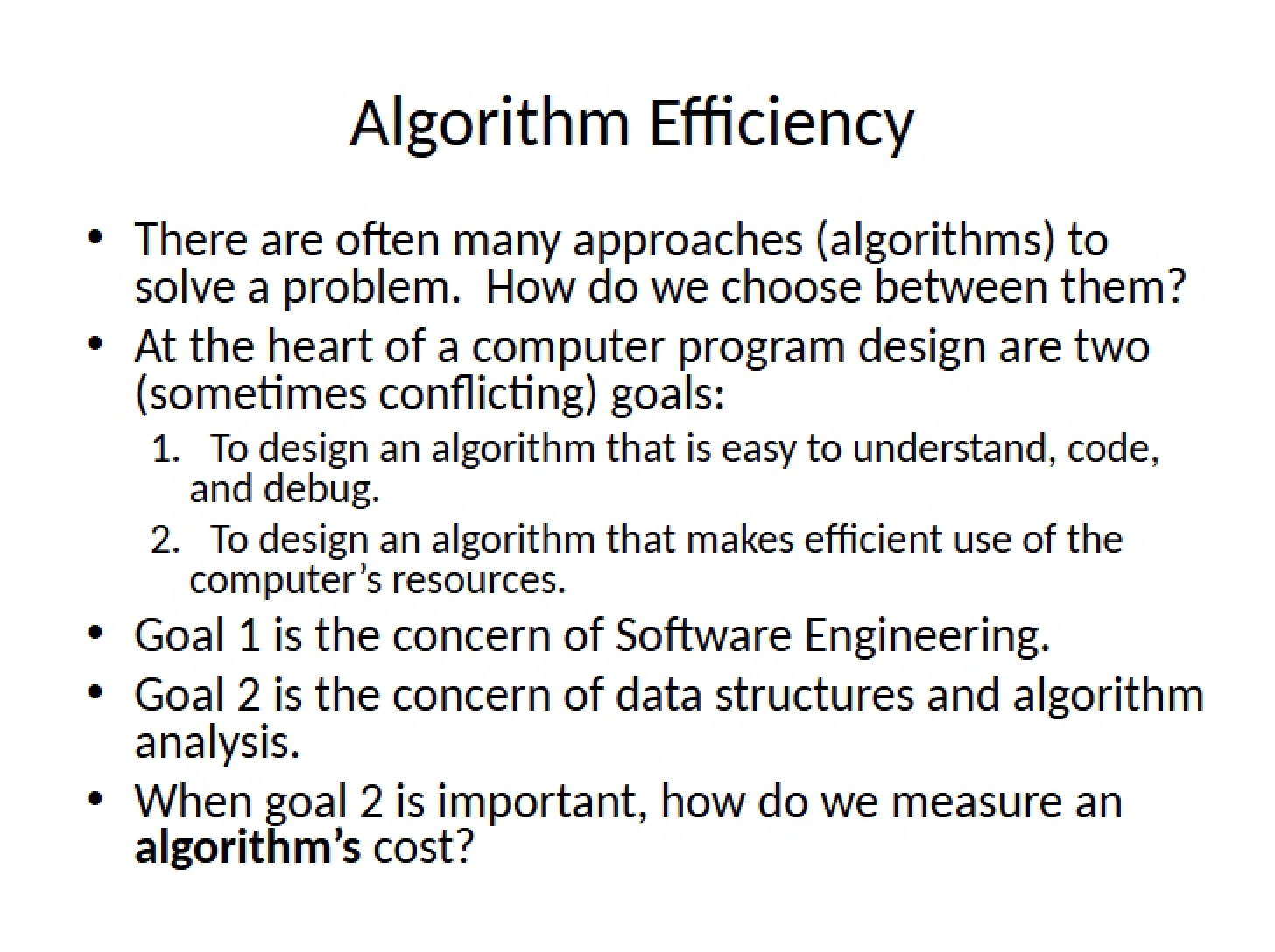 Efficiency of Algorithms