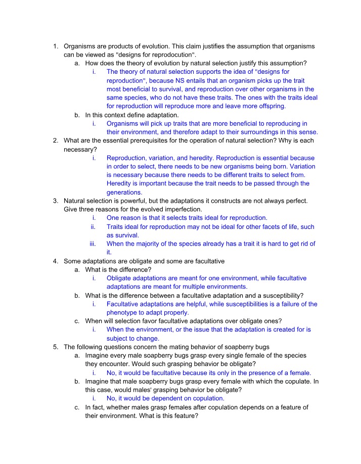 Theory of Evolution by Natural Selection