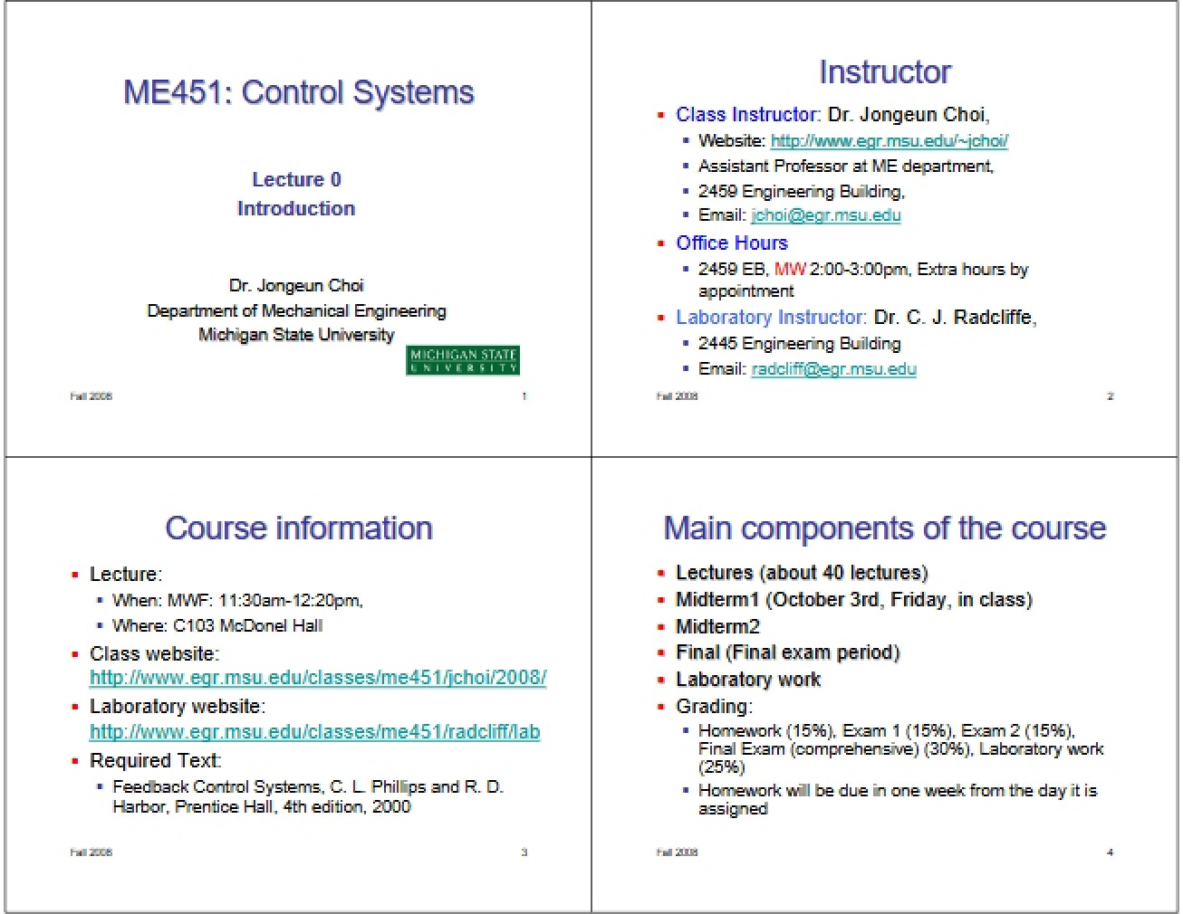 Control Systems Course