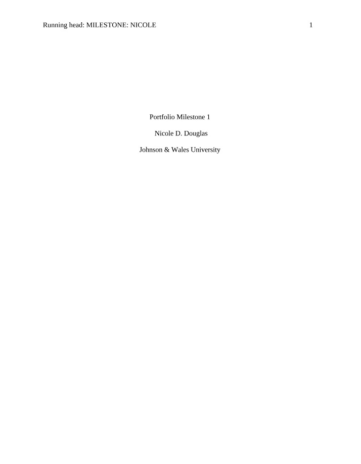 Milestone 1 - Portfolio