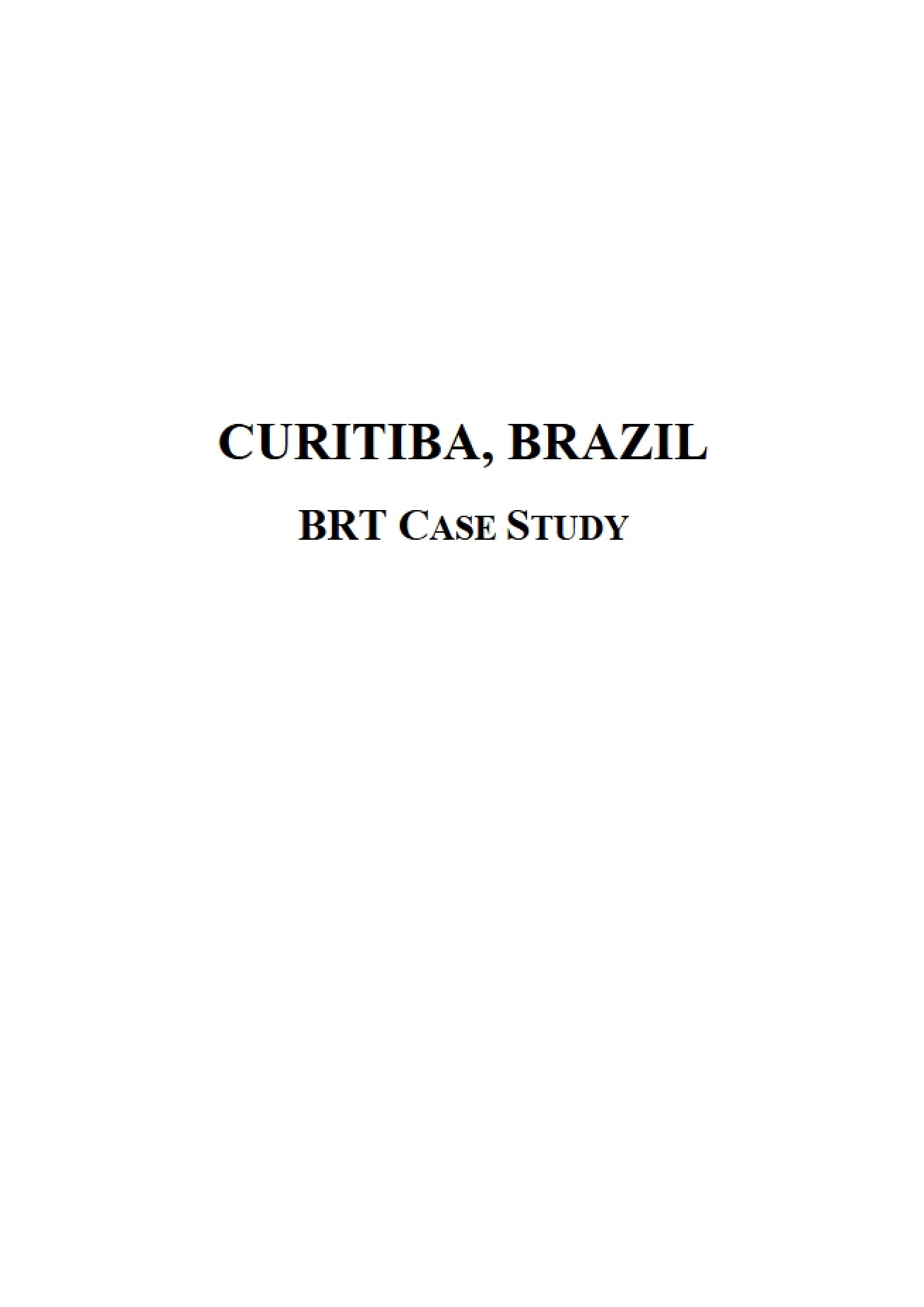 BRT Case Study Curitiba