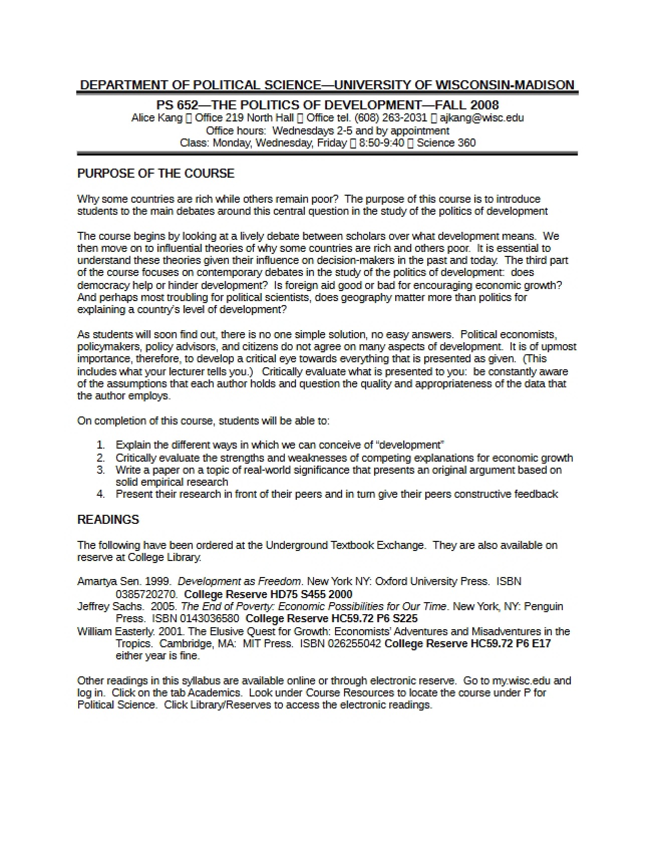 Course Syllabus