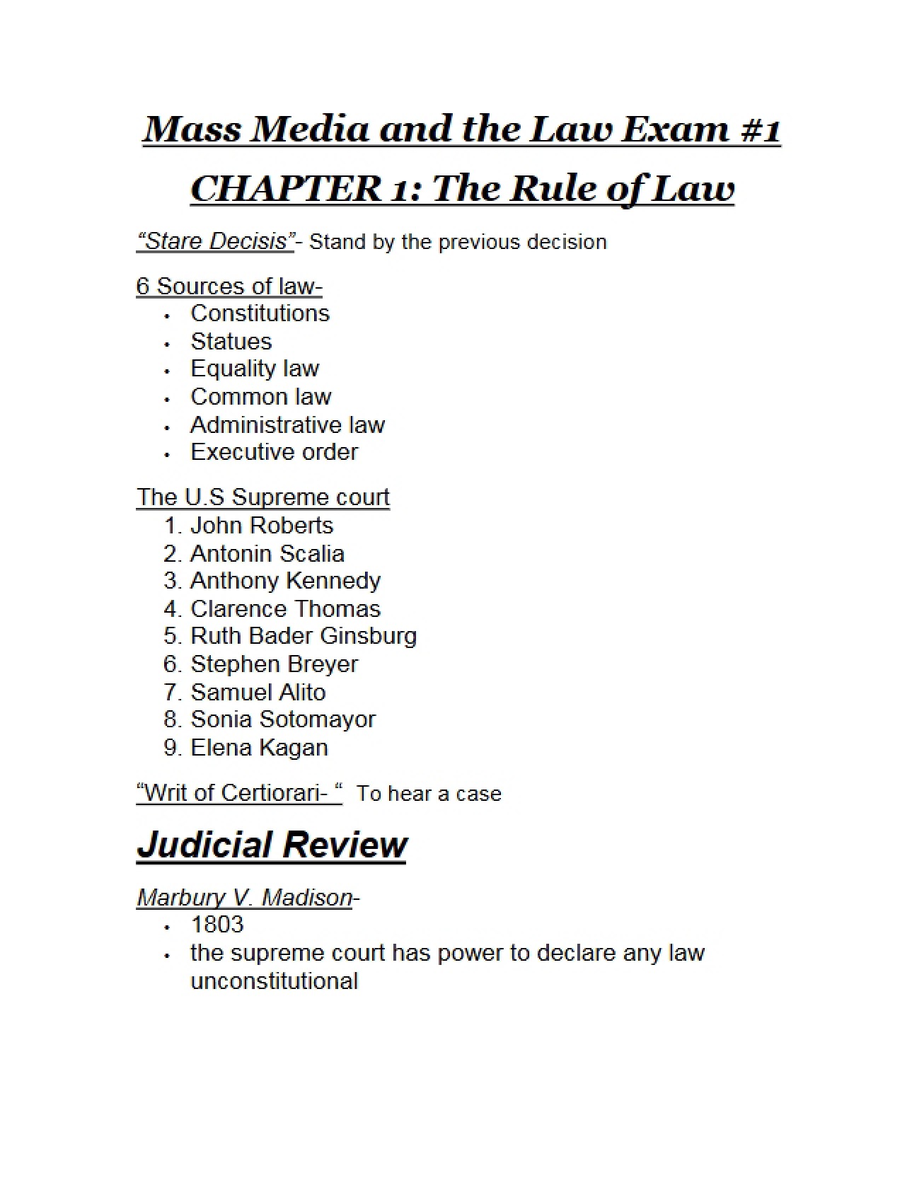 First Chapter An Introduction to the Rule of Law