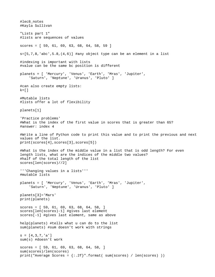 CSCI1100 Lecture 8 Notes