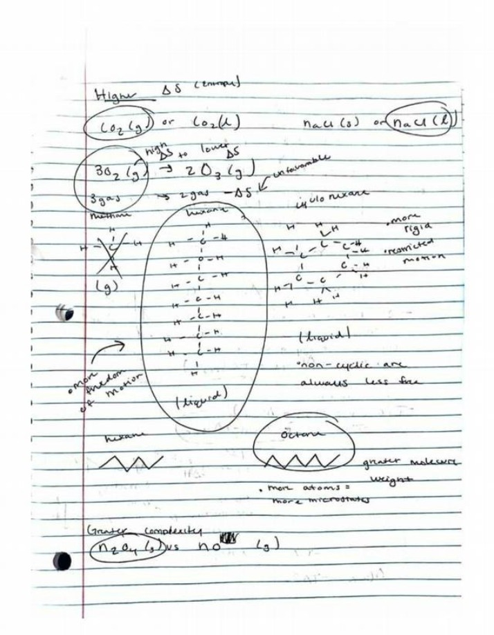 Chemistry Notes - Entropy, States of Matter, and Molecular Structure