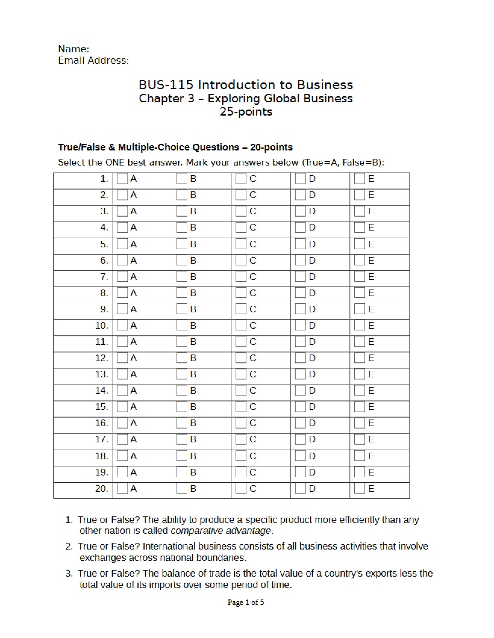 Global Business Exploration