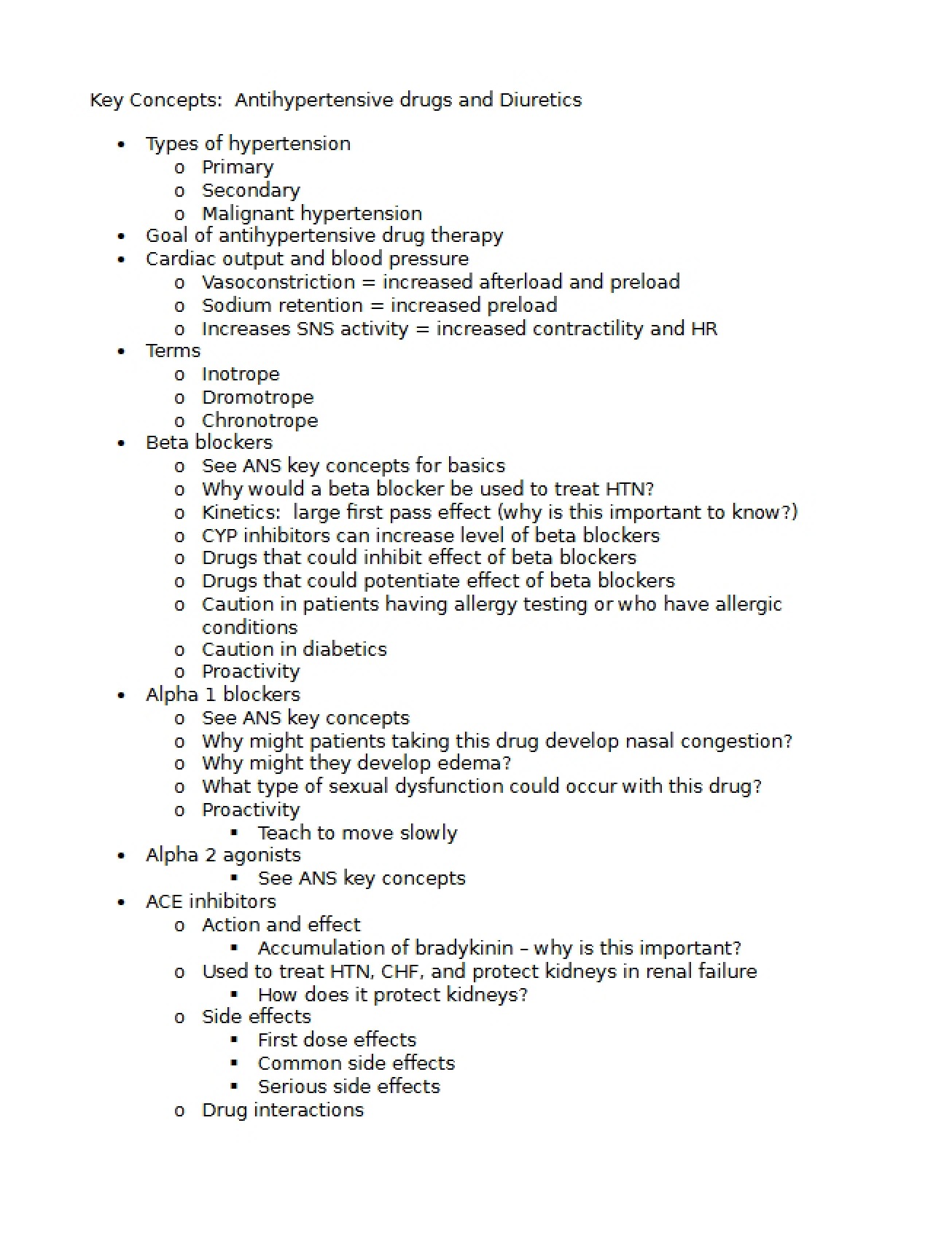 Key Concepts Diuretics and Hypertension