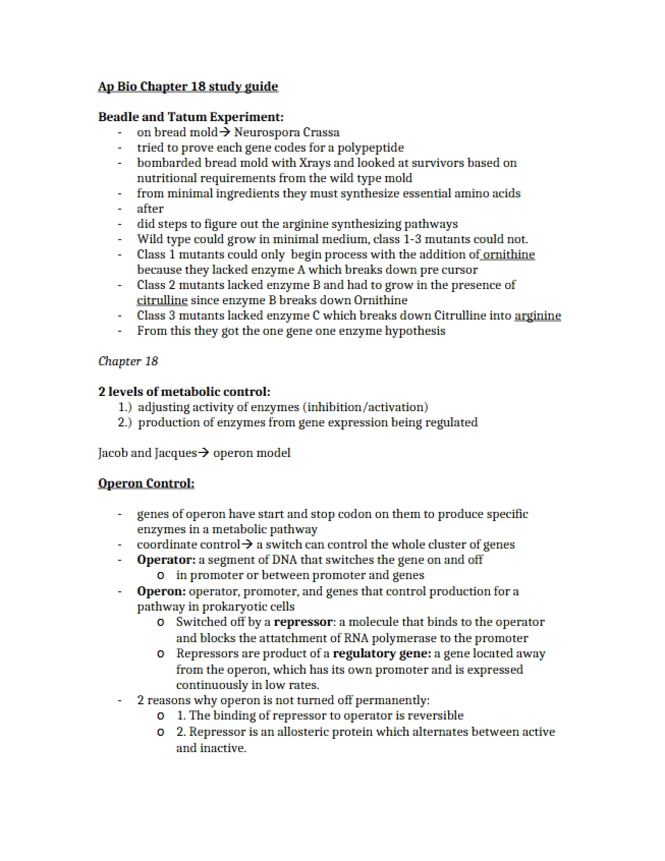 Study Guide Chapter 18