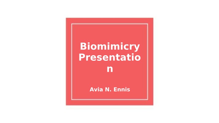 Presentation on Biomimicry