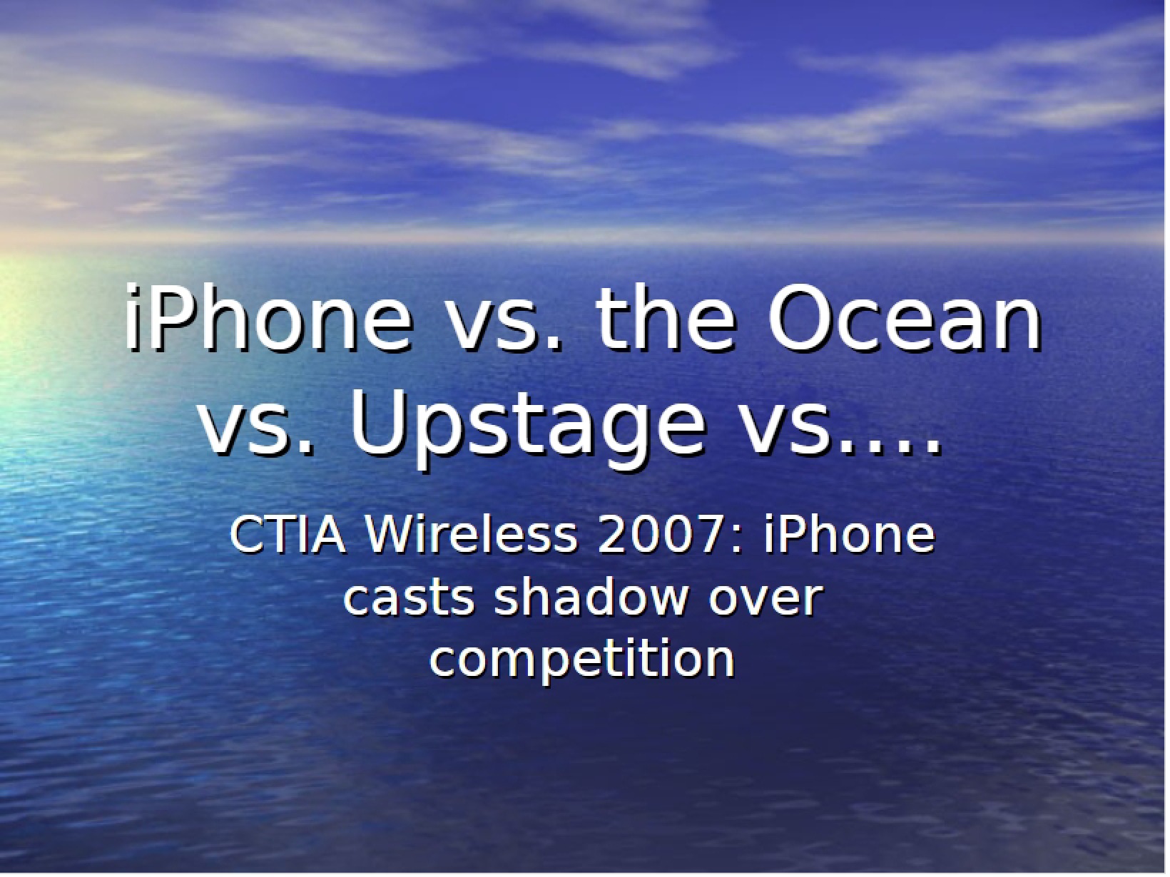Comparative Analysis iPhone, Ocean, and Upstage
