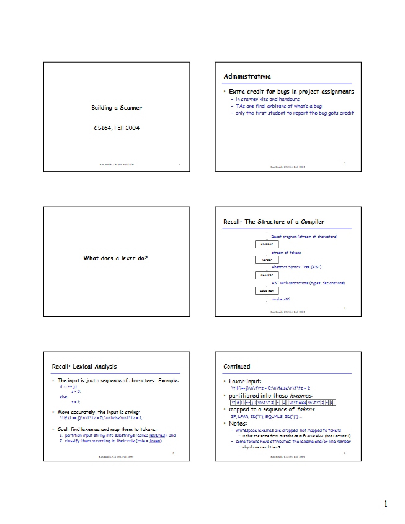 Scanner Construction - COMPSCI 164