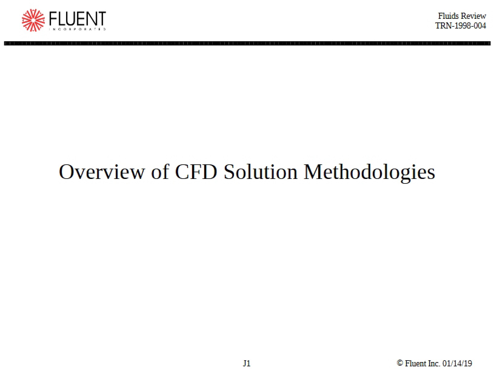 CFD Solution Methodologies Overview