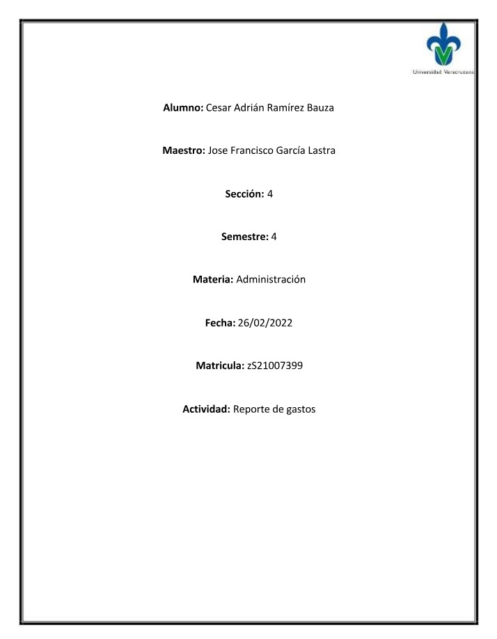 Gastos - Reporte