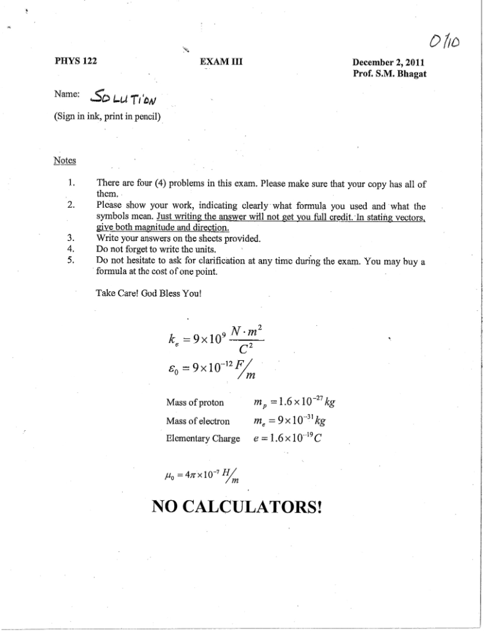 Examination Three