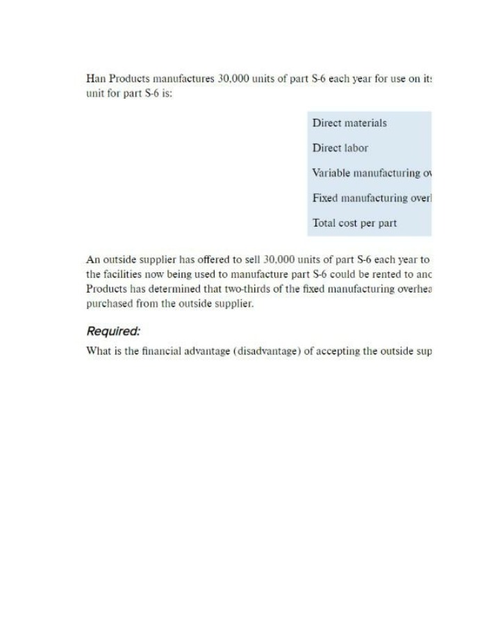Solution for Make or Buy Decision Example 2