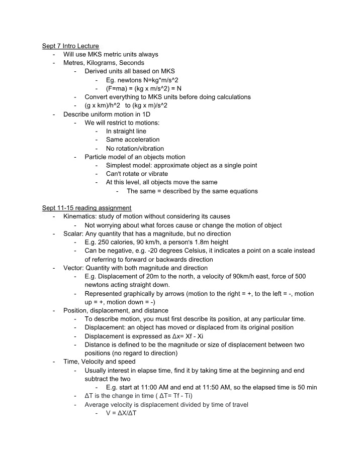 Introductory Physics Notes