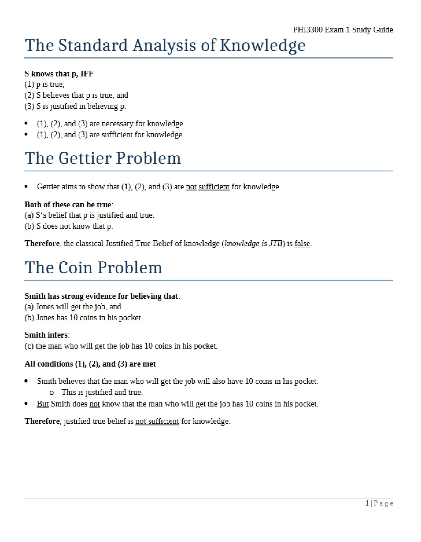 Study Guide Exam 1