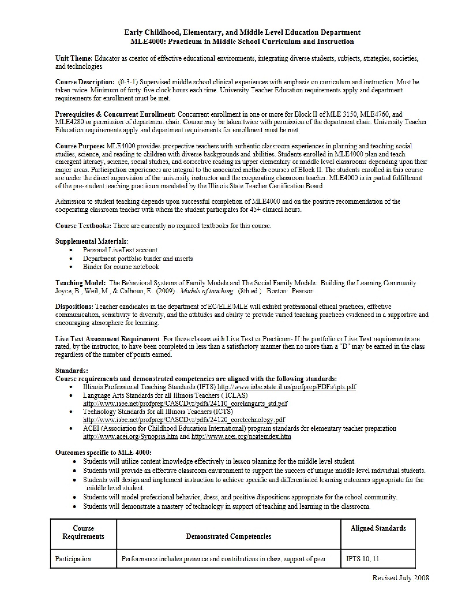 Syllabus for Middle School Practicum (1)