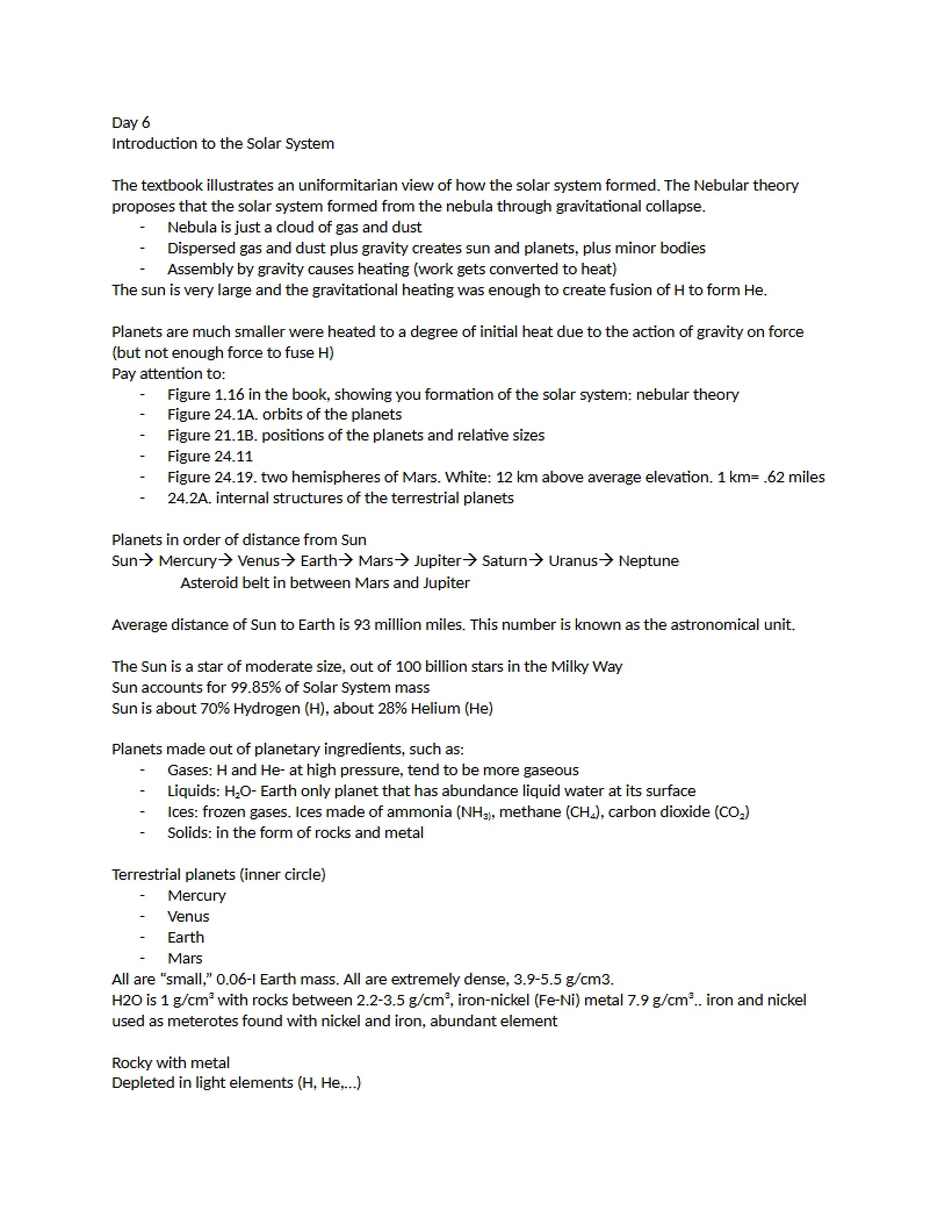 Notes from Geology Day 6