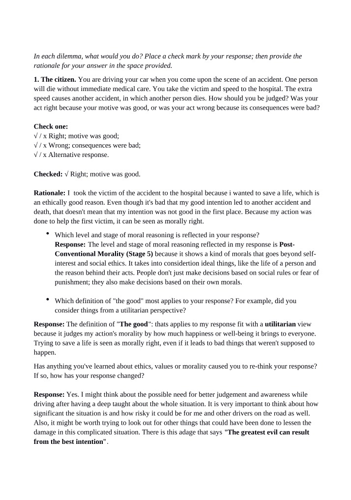 Exploring Moral Reasoning in Ethical Dilemmas